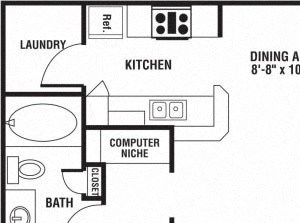 2 Bedroom 2 Bathroom Floor Plan 2 Bedroom 2 Bathroom Floor Plan at The Preserve at Rock Springs, Rock Springs, WY